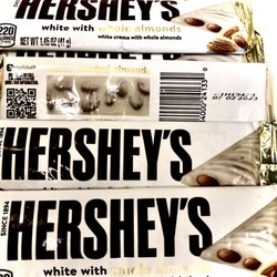 Walgreens - Hershey's White w/almonds. Love them. Were on clearance - 15¢ ea.... I Bought all 15 bars.