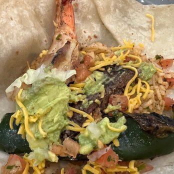 Lupe Tortilla - Bacon wrapped shrimp with steak fajita - Mexican Near Me - Katy, Texas Lupe Tortilla - Bacon wrapped shrimp with steak fajita - Mexican Near Me - Katy, Texas