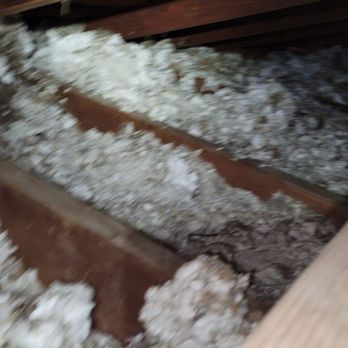 SuperGreen Insulation - Old insulation - blown-in type. "Before." - Insulation Installation Near Me
