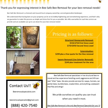 Bee Removal Specialist - Live bee removal - your best option
and the bees will love you for it! - Pest Control Near Me