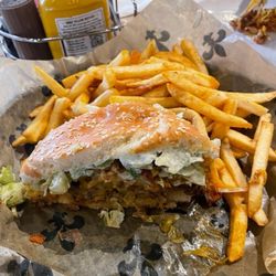 River Queen Drive Inn - River queen burger and fries