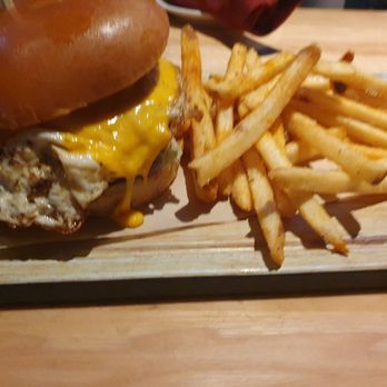 Twin Peaks - Hangover Burger with fries - Sports Bars Near Me - Davie, Florida Twin Peaks - Hangover Burger with fries - Sports Bars Near Me - Davie, Florida