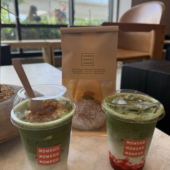 MOWOOD - Banana Pudding Matcha and a Strawberry Matcha - Coffee & Tea Near Me - Redmond, Washington