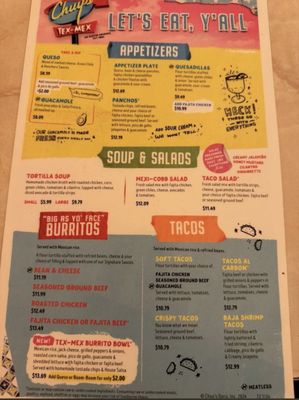 Menu photo 4 Chuy's Abilene, TX