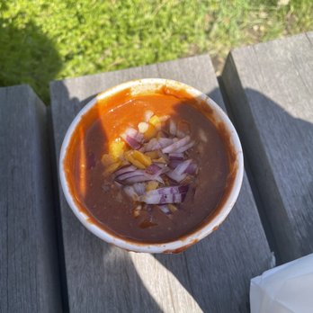 Hazel's Kitchen - Vegetarian chili! Comes with onion, cheese, and bread. - Sandwiches Near Me - San Francisco, California Hazel's Kitchen - Vegetarian chili! Comes with onion, cheese, and bread. - Sandwiches Near Me - San Francisco, California