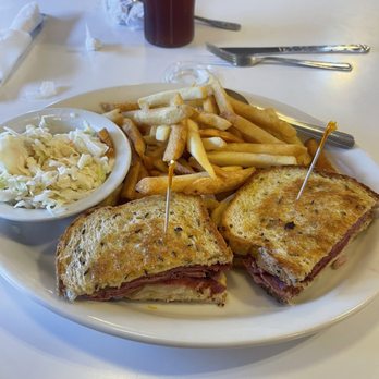 Jenny's Diner - Rueben sandwich with fries and coleslaw. - Diners Near Me - Highland, California Jenny's Diner - Rueben sandwich with fries and coleslaw. - Diners Near Me - Highland, California
