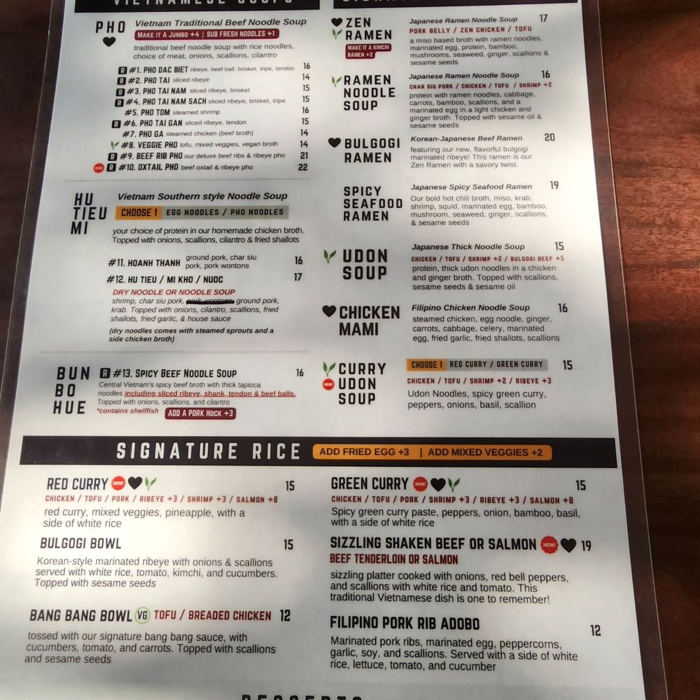 Zen Pho & Noodles - Menu - Ramen Near Me - Jacksonville, Florida