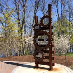 Art Walk at Bradford Rail Trail - Industrial chic artwork along this short paved trail on the Merrimack River in this historic mill town.