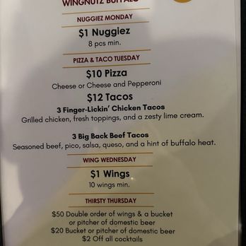 Wingnutz Buffalo - Dine in Specials - Chicken Wings Near Me - Cheektowaga, New York