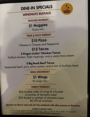 Menu photo 4 Wingnutz Buffalo Cheektowaga, NY