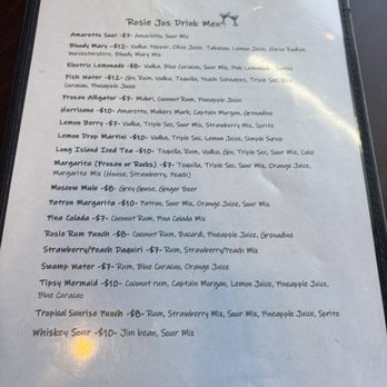Rosie Jo's - Drink menu - Cajun/Creole Near Me - Alexandria, Louisiana Rosie Jo's - Drink menu - Cajun/Creole Near Me - Alexandria, Louisiana