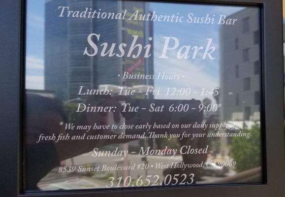 Menu photo 1 Sushi Park West Hollywood, CA