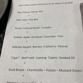 Chef Collins Events - The evenings menu - an assortment of fall inspired dishes - Party & Event Planning Near Me