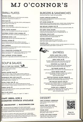 Menu photo 2 M.J. O'Connor's Seaport Boston, MA Menu photo 2 M.J. O'Connor's Seaport Boston, MA