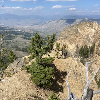 Bunsen Peak - Mammoth Hot Springs in the distnce - Landmarks & Historical Buildings Near Me - Yellowstone National Park, Wyoming Bunsen Peak - Mammoth Hot Springs in the distnce - Landmarks & Historical Buildings Near Me - Yellowstone National Park, Wyoming
