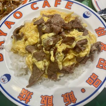 Bayao Cafe - Scrambled eggs with beef rice plate - Hong Kong Style Cafe Near Me - Quincy, Massachusetts Bayao Cafe - Scrambled eggs with beef rice plate - Hong Kong Style Cafe Near Me - Quincy, Massachusetts