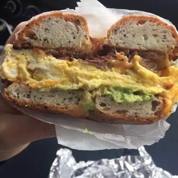 Bagel Pub - ABC omelette on a gluten free everything bagel - Cafes Near Me - Brooklyn, New York
