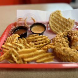 Fred's Chicken 'N' Waffles - 2 TENDERS, WAFFLES AND FRIES