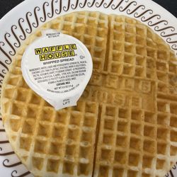 Waffle House - The iconic waffle. Wish there was real butter and the waffle were crispier.