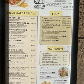 Gen Thai Street Food - Menu - Thai Near Me - Santee, California Gen Thai Street Food - Menu - Thai Near Me - Santee, California