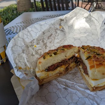 Einstein Bros. Bagels - Texas brisket egg sandwich - Bagels Near Me - Irvine, California