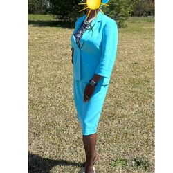 K&G Fashion Superstore - Sunday Church Flow- Aqua  colored Suit (KASPER)