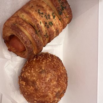 Paris Baguette - Sausage Croissant and Crab Meat Croquette - Bakeries Near Me - Roseville, California