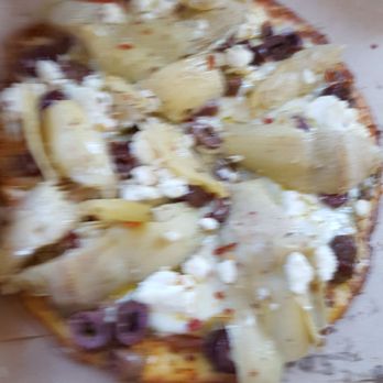 Village Bakery - Artichoke pizza. Sorry for the blurry pizza & I wish you could smell it. - Bakeries Near Me - Davis, California Village Bakery - Artichoke pizza. Sorry for the blurry pizza & I wish you could smell it. - Bakeries Near Me - Davis, California