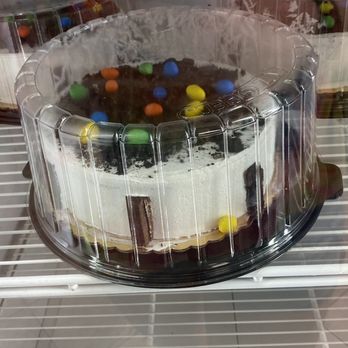 DaVinci Bakery - M&M cake in the store fridge - Bakeries Near Me - Nutley, New Jersey