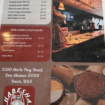 Habesha - Menu back page - Eritrean Near Me - Des Moines, Iowa Habesha - Menu back page - Eritrean Near Me - Des Moines, Iowa