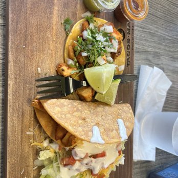 Tacos Madre - Chicken tacos, one is street other hard shell taco. - Mexican Near Me - Costa Mesa, California