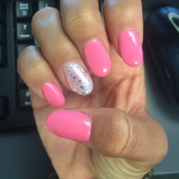 Full set with gel polish. Lovely!