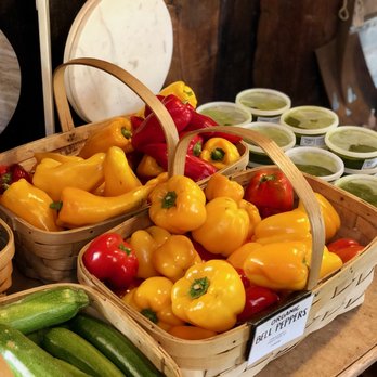 Youngs Farm - baskets of peppers and cucumbers - Fruits & Veggies Near Me - Glen Head, New York