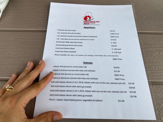 Menu photo 2 Perry's Lobster Shack Surry, ME
