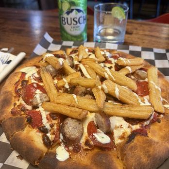 Jerk Riley’s Billiards and Irish Pub - Banger pizza. I know it sounds like a weird combo but trust the process it's TO DIE FOR!! - Irish Pub Near Me - Ashland, Kentucky