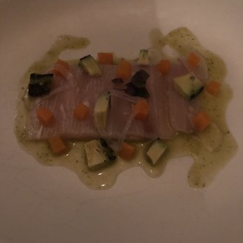 Kaori - Yellow Fin Tuna Tar Tar, Cured Egg Yolk, Roasted Edamame, Avocado Pure - Asian Fusion Near Me - Miami, Florida Kaori - Yellow Fin Tuna Tar Tar, Cured Egg Yolk, Roasted Edamame, Avocado Pure - Asian Fusion Near Me - Miami, Florida
