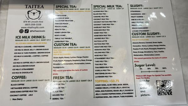 Menu photo 7 Tai Tea x The V Kitchen Anaheim, CA