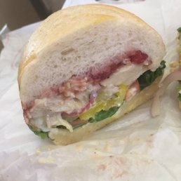 #24 Kimball Jag on sourdough: chicken, cranberry sauce, bomb sauce, pepper jack cheese and all the fixings