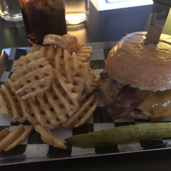 Exit Zero Filling Station - Cheddar Cheeseburger with Waffle Fries & Coke to drink - Burgers Near Me - Cape May, New Jersey