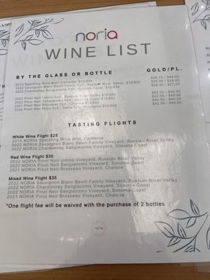 Menu photo 8 Noria Wines Berkeley, CA