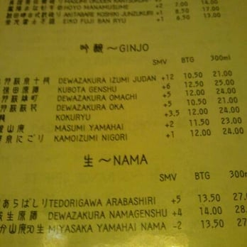 Ippuku - Part of the sake menu - Bars Near Me - Berkeley, California
