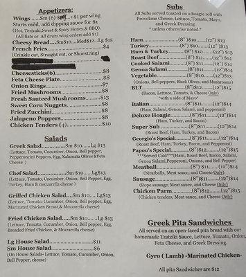 Menu photo 1 Georgio's Original Restaurant & Pizza Manning, SC