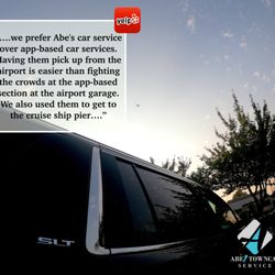 Abe Town Car Service - We have a perfect 5-star rating and nearly 124 great reviews.Our clients always comes first and we offer an on-time guarantee.