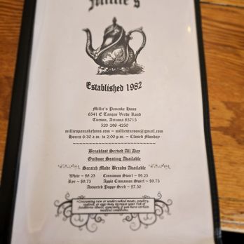 Millie's Pancake Haus - Menu - Breakfast & Brunch Near Me - Tucson, Arizona
