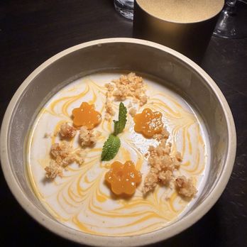 Amrina - Mango & Coconut Panna cotta - Indian Near Me - The Woodlands, Texas Amrina - Mango & Coconut Panna cotta - Indian Near Me - The Woodlands, Texas