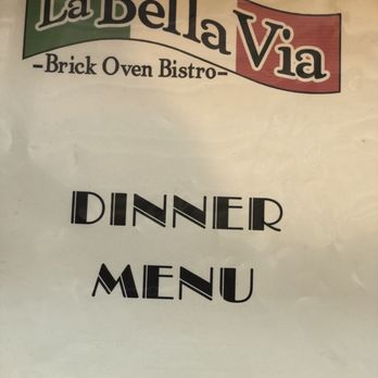 La Bella Via - Menu cover - Italian Near Me - Phillipsburg, New Jersey