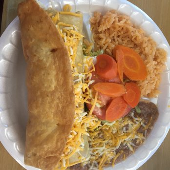 Villa's Mexican Food - Chimichanga with beans and rice - Mexican Near Me - Merced, California Villa's Mexican Food - Chimichanga with beans and rice - Mexican Near Me - Merced, California