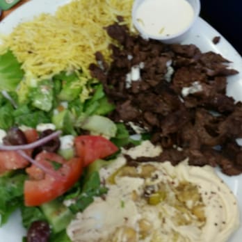 Green Corner Restaurant - We forgot to take a picture when the plates first came this is halfway through our meal and we still had a ton of food left - Mediterranean Near Me - Mesa, Arizona