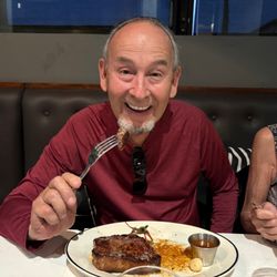 Shabnam Nejati, DDS - All Smiles Dentistry - Here I am enjoying a nice thick NY Steak that I yearned for for over two years. I was heavenly!!