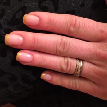Heavenly Nails & Spa - Nude/pink with a gold french tip no-chip - Nail Salons Near Me - Glenview, Illinois